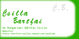 csilla bartfai business card