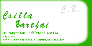 csilla bartfai business card